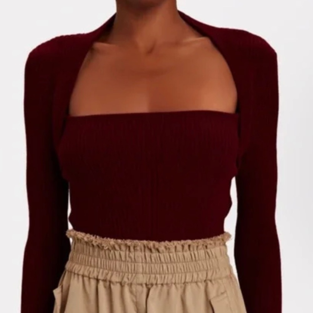 Intermix Colbie Ribbed low cut sweater